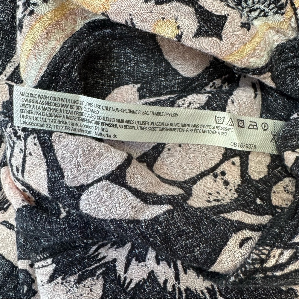 Free People Black and Blush Floral Asymmetrical Slip Dress - Picture 13 of 14